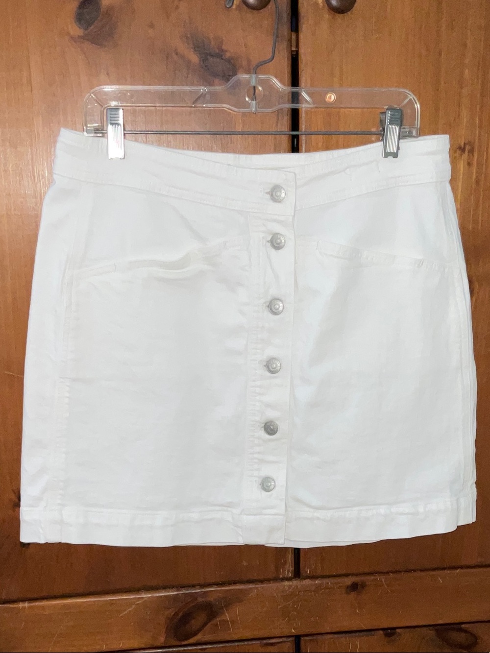 Madewell White Button-Front Women’s Denim Skirt